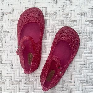 Mini Melissa Campana zig zag pink kids shoes size 9 (eur 25/26)